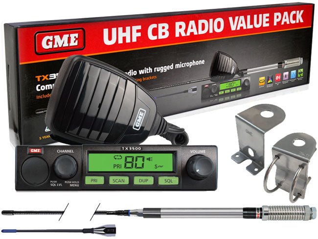 GME TX3500SVP 5 Watt 80 Channel Compact UHF Radio Value Pack