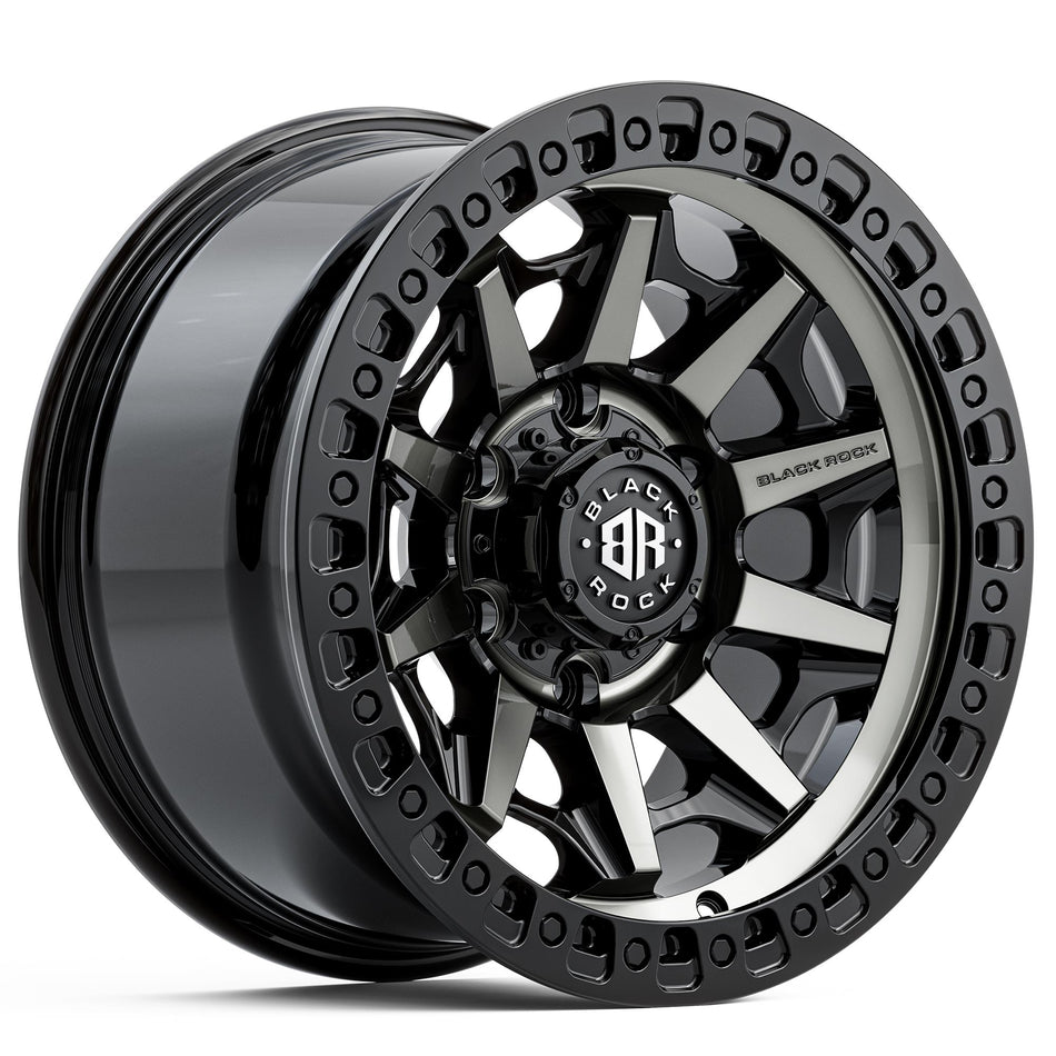 BLACK ROCK CAGE GLOSS BLACK TINTED 6x139.7