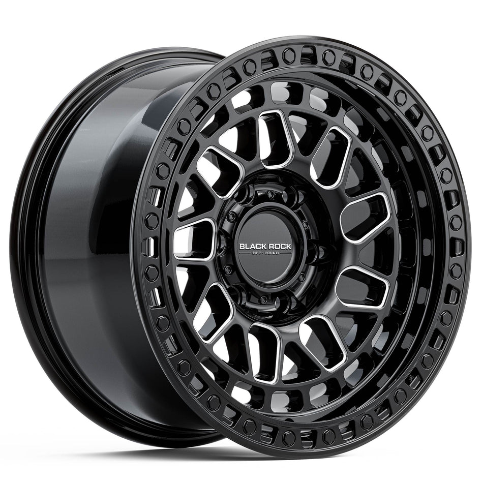 BLACK ROCK FURY GLOSS BLACK MILLED 6x139.7